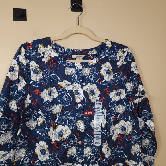 Duluth Wrinklefighter Tunic in Navy Sun Floral Size M - Picture 2 of 9